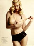 Claudia Schiffer topless (covered) in German issue of Vogue Magazine 